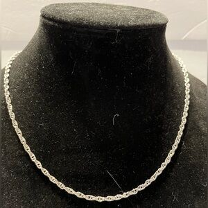 Vintage Crown Trifari Silver tone Double Chain Necklace 20"